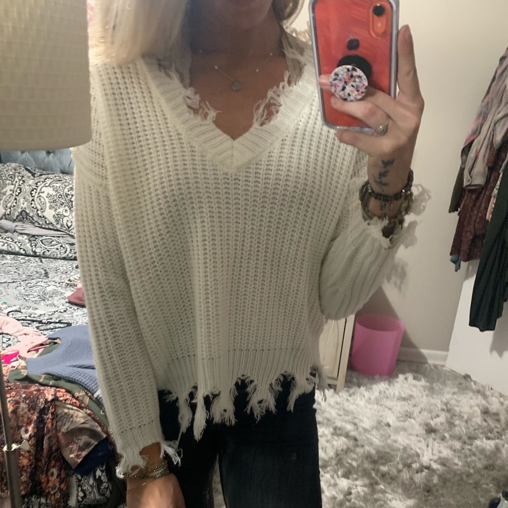 Super soft destroyed sweater